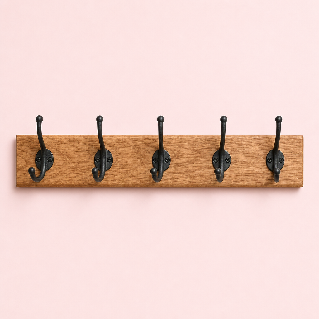 Solid Wood Coat Hook Rail