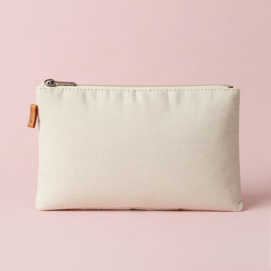 Cotton Canvas Zip Pouch