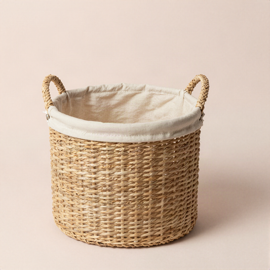 Woven Seagrass Laundry Basket