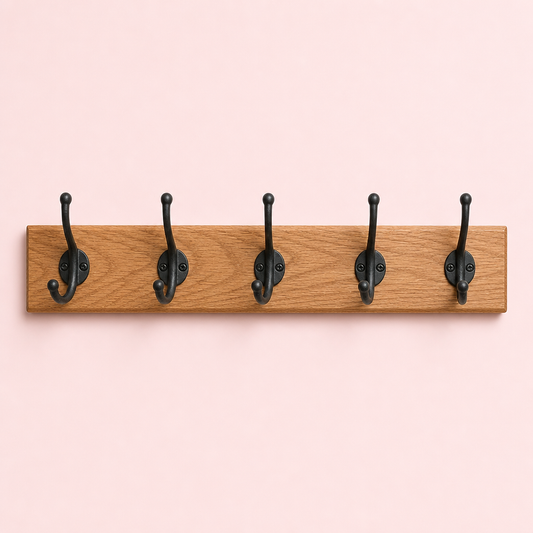 Solid Wood Coat Hook Rail